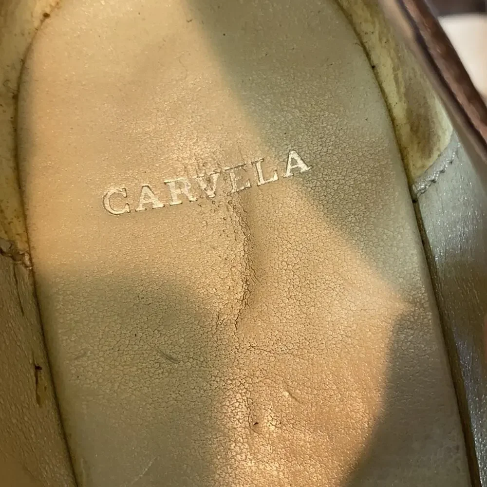 Carvela Made in Italy Leather Peep Toe Wedges 40
